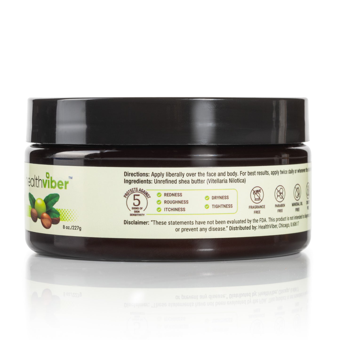 HealthViber Nilotica Shea Butter— Pure Organic, Deep Moisturizer for Face, Body and hair | Rich in Vitamins A & E, Anti Aging